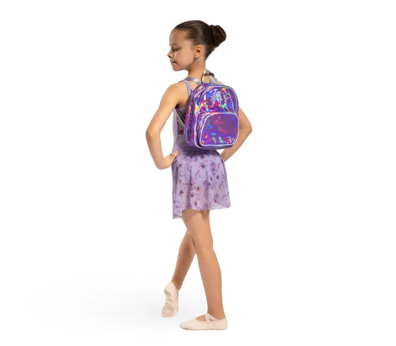 Bloch Ballerina Backpack, rucsac pentru fete cu model curcubeu - Liliac irizat