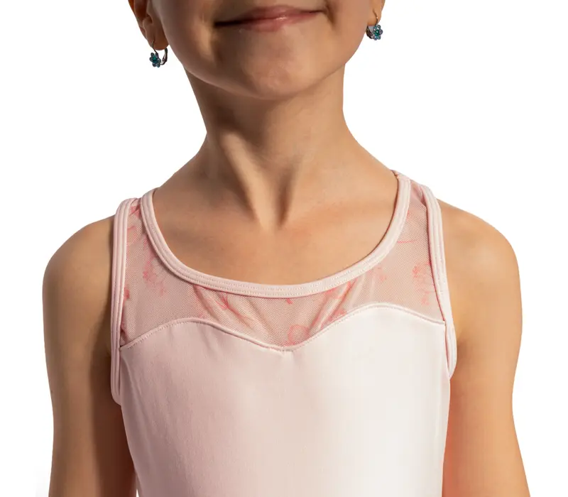 Bloch Evie Floral tank, dres cu fustiţă tutu pentru fete cu bretele largi - Roz candy Bloch