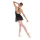 Bloch Fleur Floral tank leotard, dres pentru femei cu bretele groase  - Negru