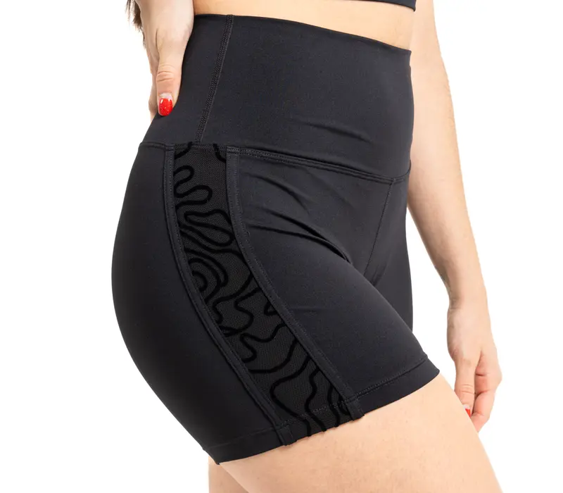 Capezio Bella Notte Vita Side Panel Short, pantaloni scurţi pentru femei - Negru