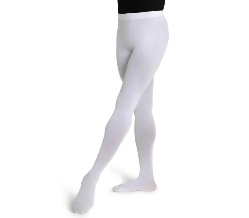 Capezio Ultra Soft tight  self knif, ciorapi cu talpa plină pentru femei - Alb