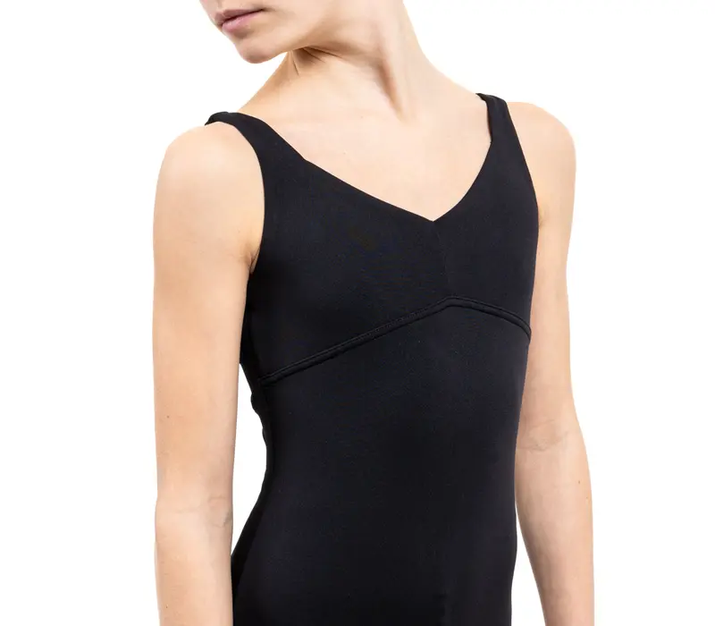 Capezio C'est La Vie Etoile Leotard, dres pentru fete cu bretele groase - Negru