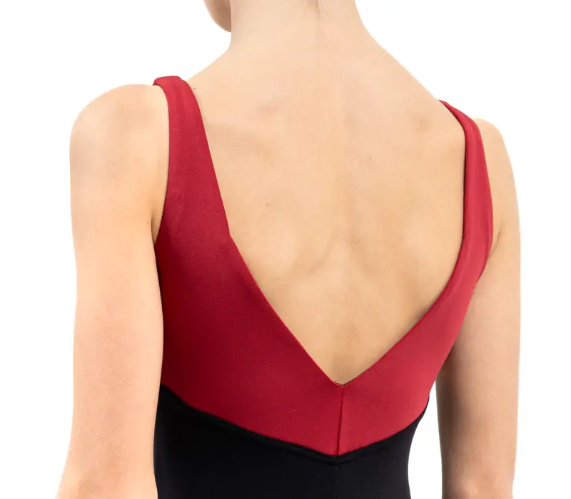 Capezio C'est La Vie Etoile Leotard, dres pentru fete cu bretele groase - Roșu scarlet Capezio