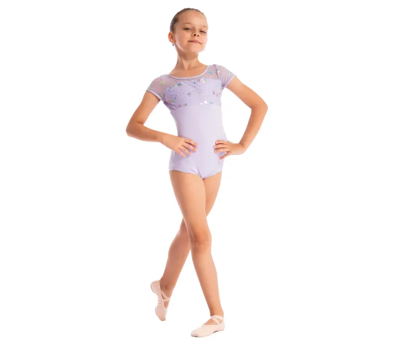 Capezio Leotard, costum de balet pentru copii cu maneca scurta - Lavanda