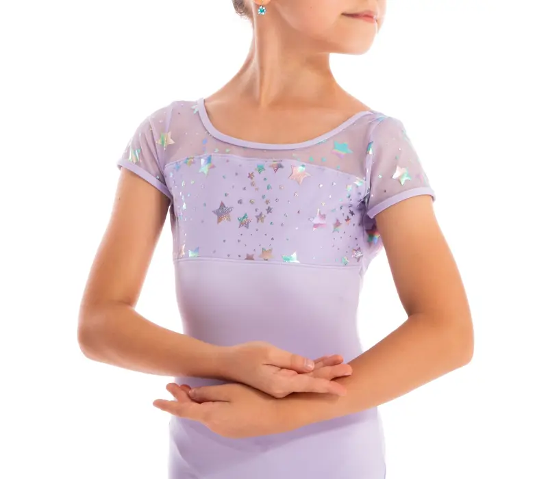 Capezio Leotard, costum de balet pentru copii cu maneca scurta - Lavanda