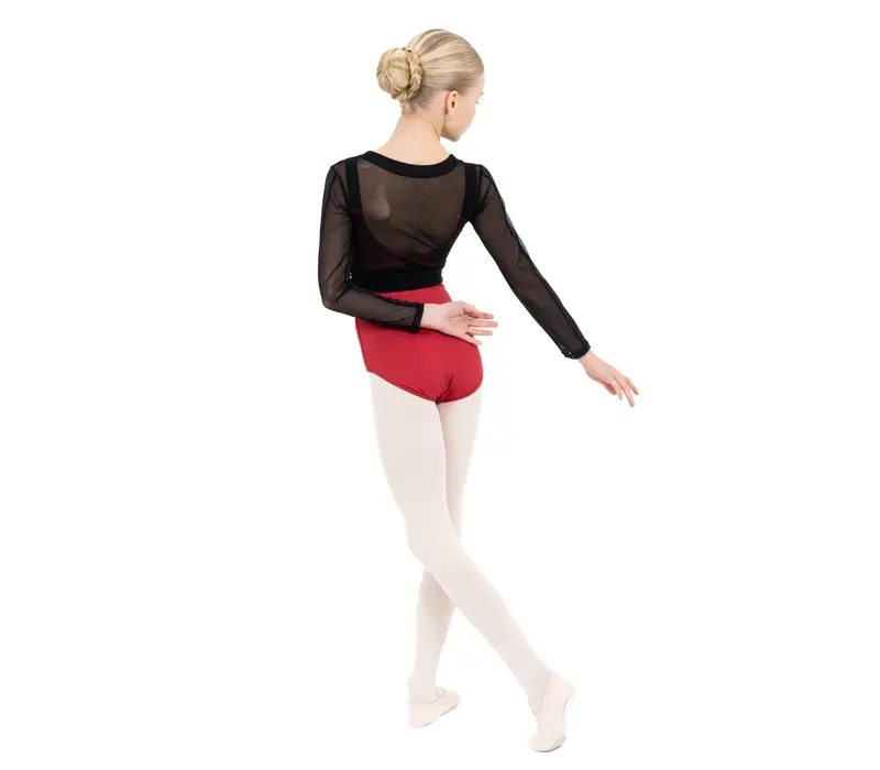 Capezio C'est La Vie Joyeux mesh cover up, top pentru fete - Negru