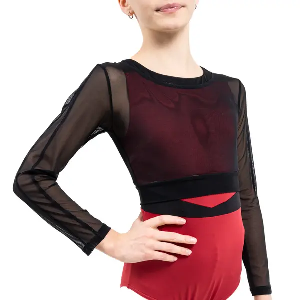 Capezio C'est La Vie Joyeux mesh cover up, top pentru fete