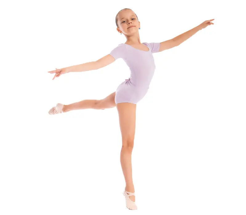 Capezio Leotard, costum de balet pentru copii cu maneca scurta - Violet lavandă Capezio