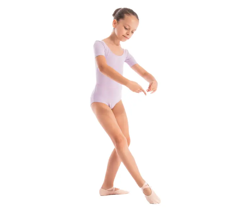 Capezio Leotard, costum de balet pentru copii cu maneca scurta - Violet lavandă Capezio