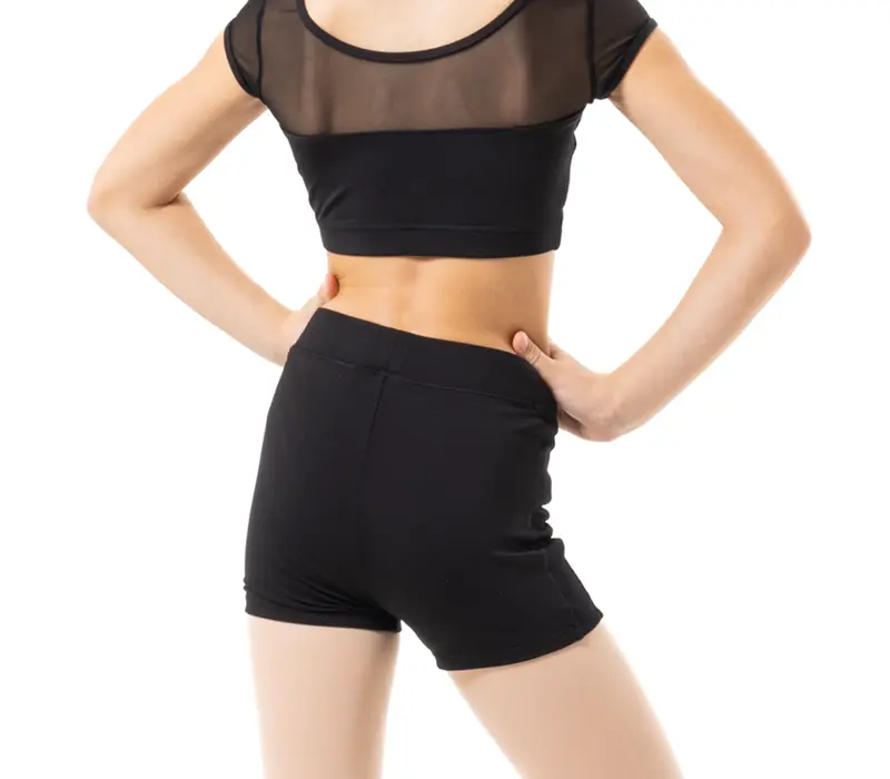 Capezio Foldover Boyshort, pantaloni scurți pentru copii - Negru