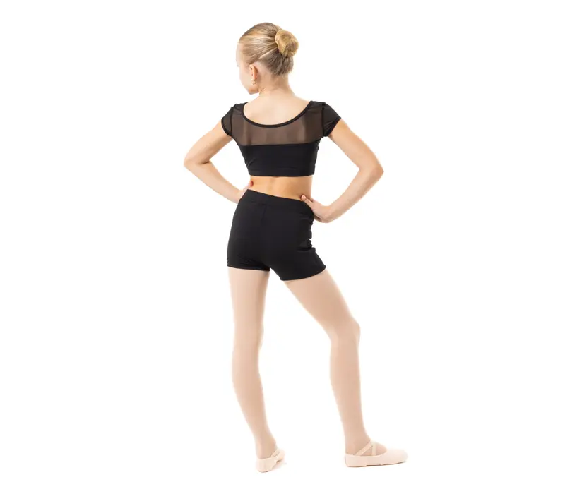 Capezio Foldover Boyshort, pantaloni scurți pentru copii - Negru