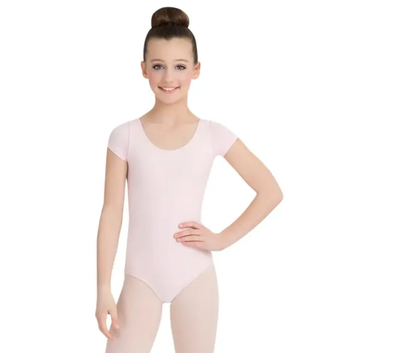 Capezio Leotard, costum de balet pentru copii cu maneca scurta - Roz Capezio