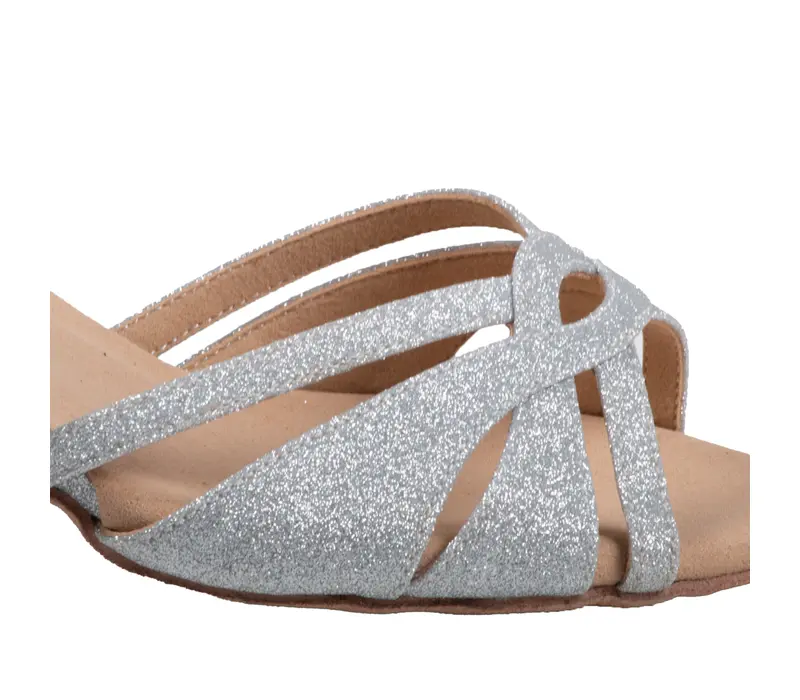 Dancee Kate, pantofi dans latino pentru femei - Argint glitter